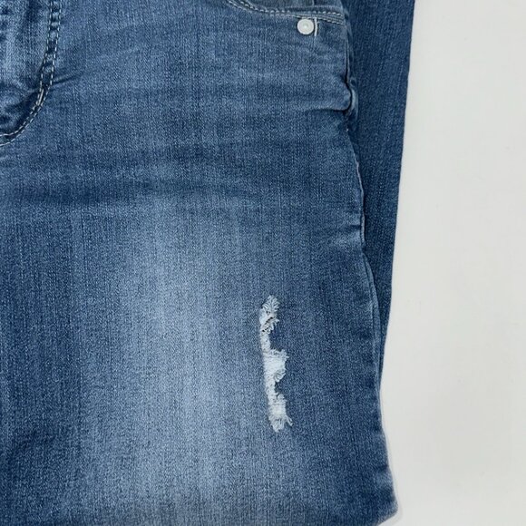 Democracy Ab Technology Women's Jeans Light Wash Denim Distressed Stretch 4 - Picture 2 of 7